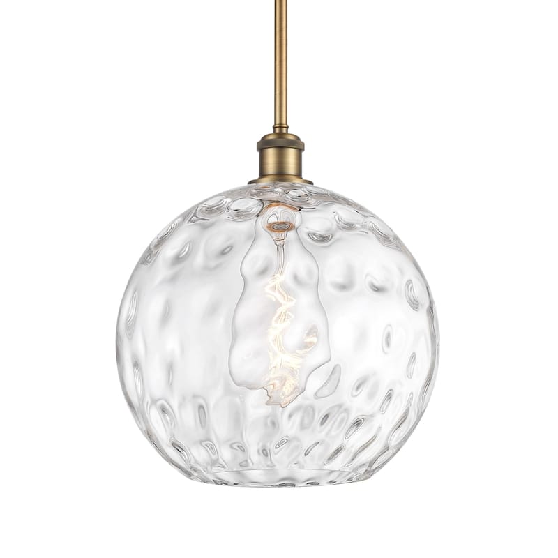 Innovations Lighting 516-1S-15-12 Athens Pendant Athens 12" Wide - Brushed Brass / Clear Water Glass