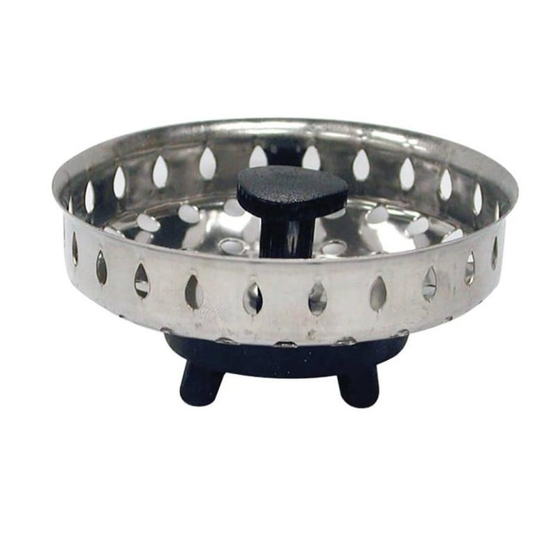 Danco 86720 Universal Basket Strainer With Rubber Stopper, Chrome Plated