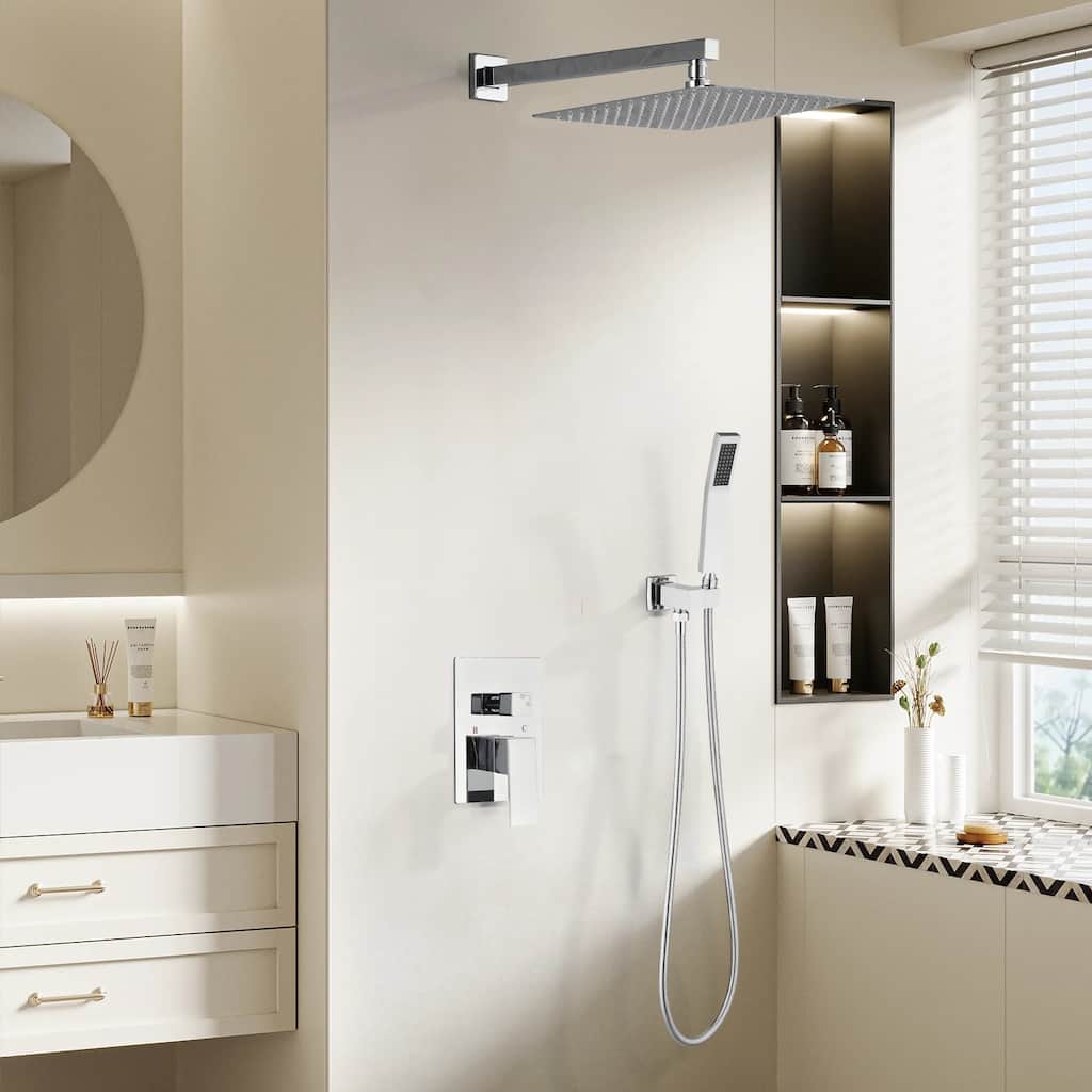 Topcraft 12-Inch Complete Shower System with Handheld Showerhead