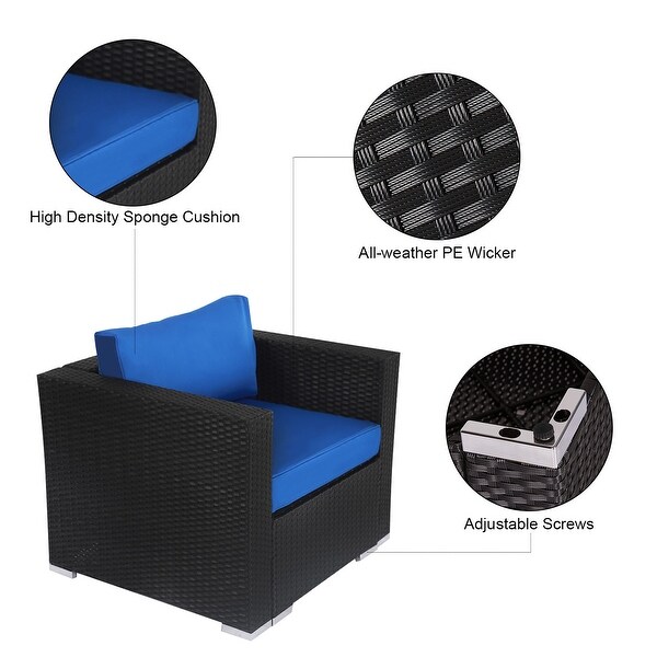 Wicker chair sales and ottoman set