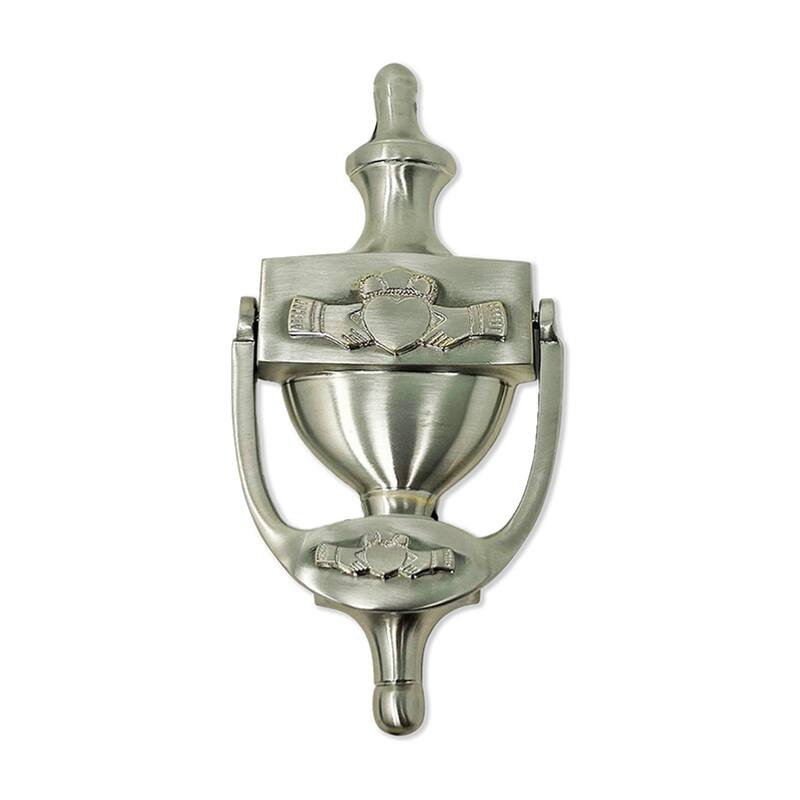 Irish Claddagh Brass Door Knocker- Antique Finish - Satin Nickel