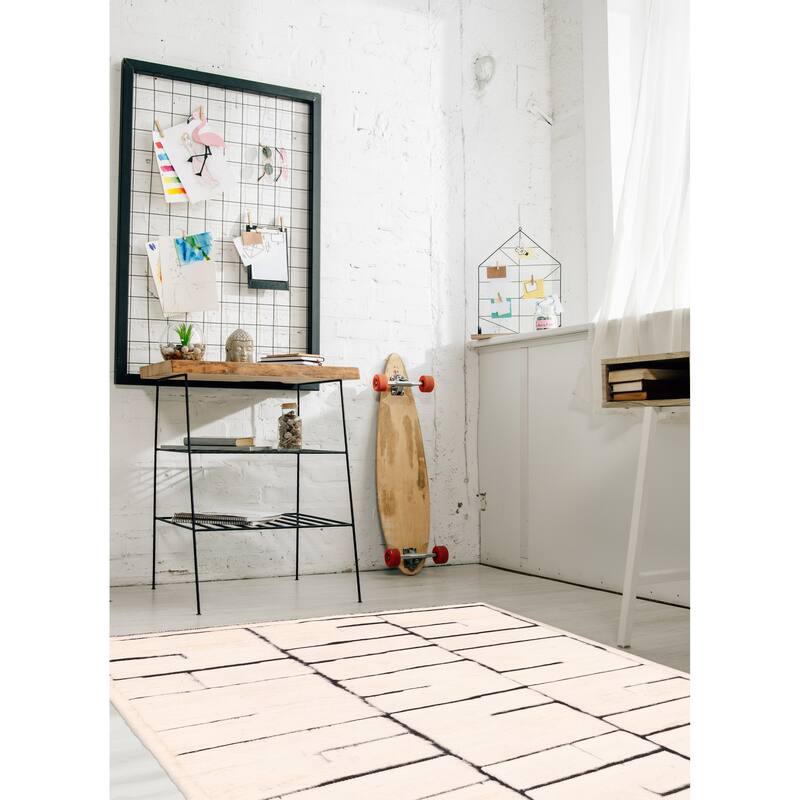 ECARPETGALLERY Hand-knotted Tangier Cream Wool Rug - 5'3 x 7'7