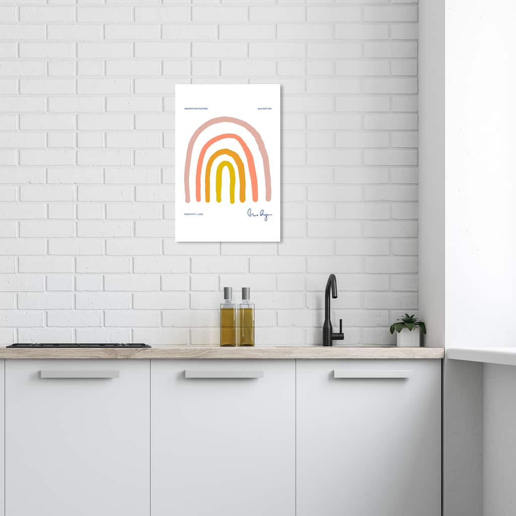 Wynwood Studio Canvas Advertising Loved Rainbow Pink and Light Pink Modern & Contemporary Wall Art Canvas Print