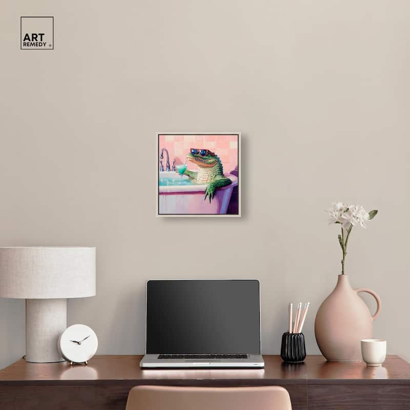 Cocktail Croc II Canvas by Art Remedy