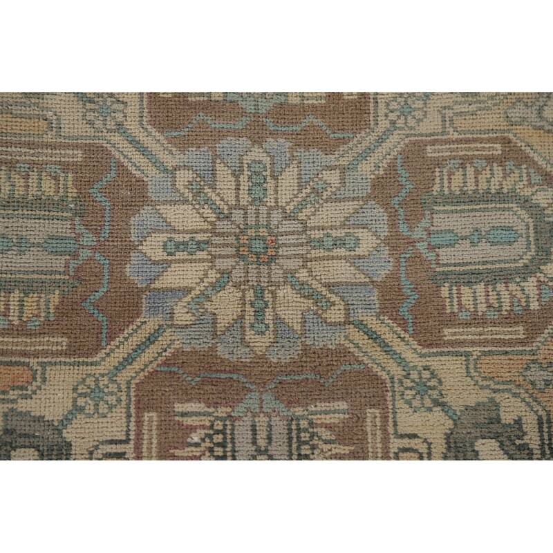 Hand Knotted Oriental 100% Wool Carpet Traditional Floral Oranges & Rust Tabriz Area Rug - 11' 1'' X 8' 3''