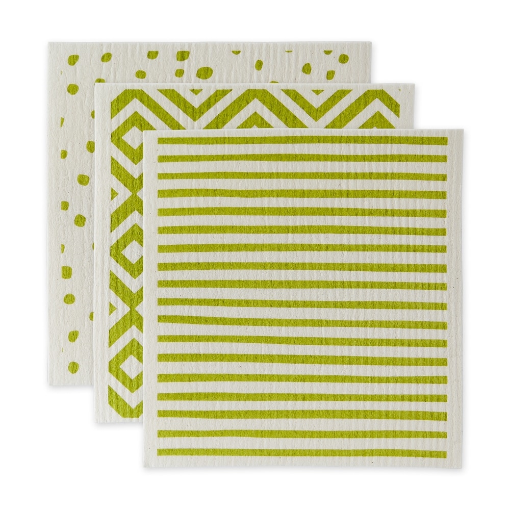 DII Black & White Swedish Dishcloth, 3 Piece