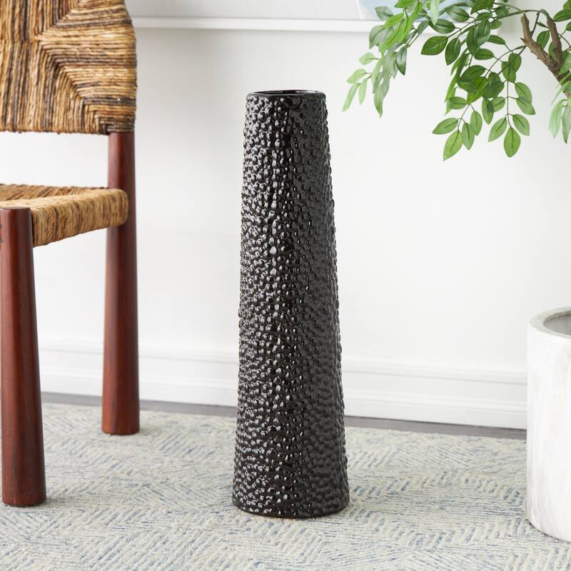 Minimalist Ceramic Modern Tall Vase with Bubble Texture - Silver, Black, Gold, White