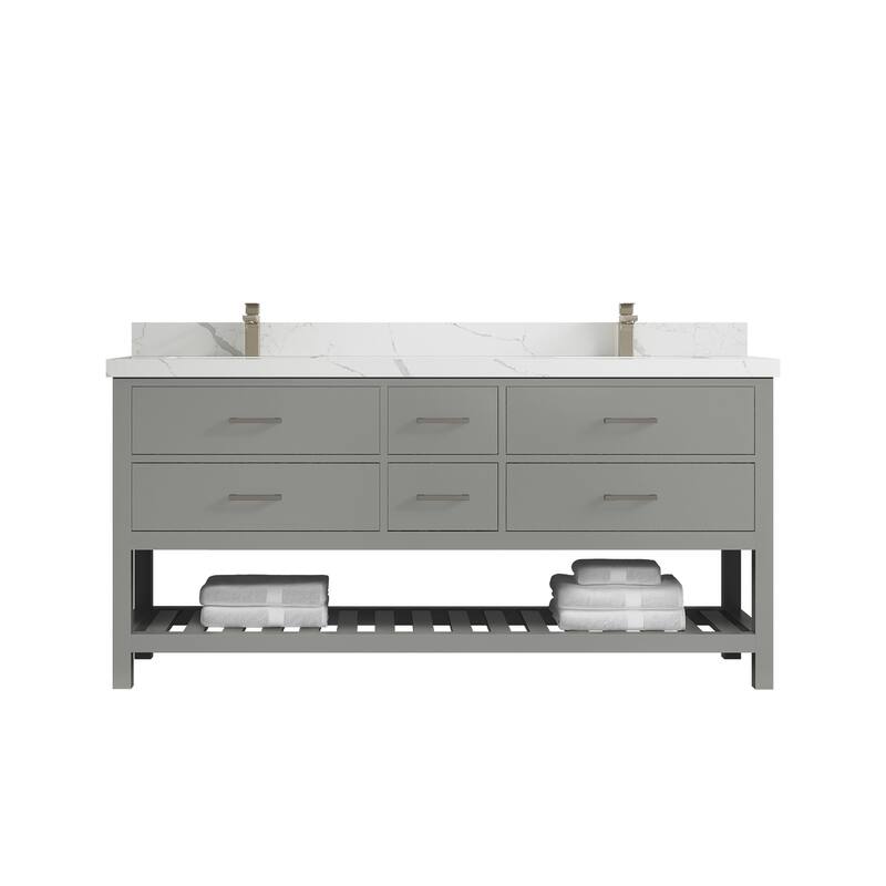 Willow Collections 72 in. W x 22 in. D Parker Double Sink Bathroom Vanity with Countertop