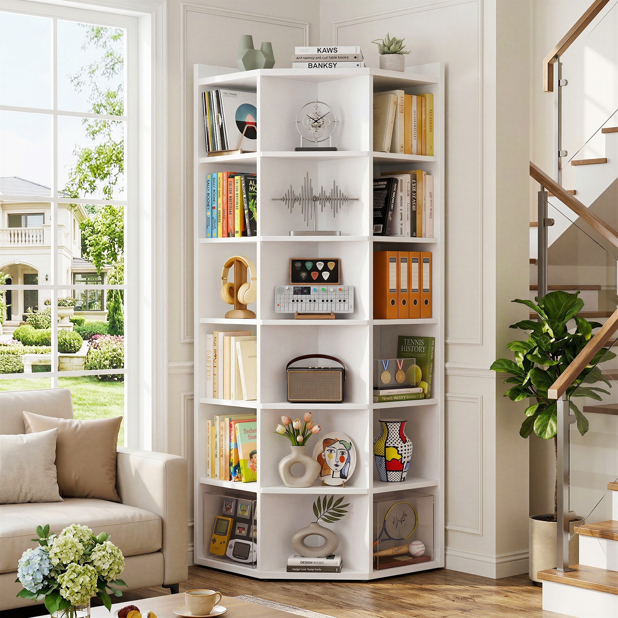 Corner-Bookshelf-with-Charging