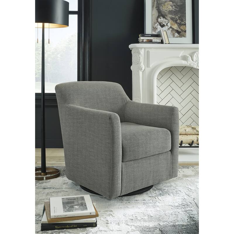 Signature Design by Ashley Bradney Smoke Swivel Accent Chair - 29"W x 32"D x 33"H - 29"W x 32"D x 33"H - Smoke