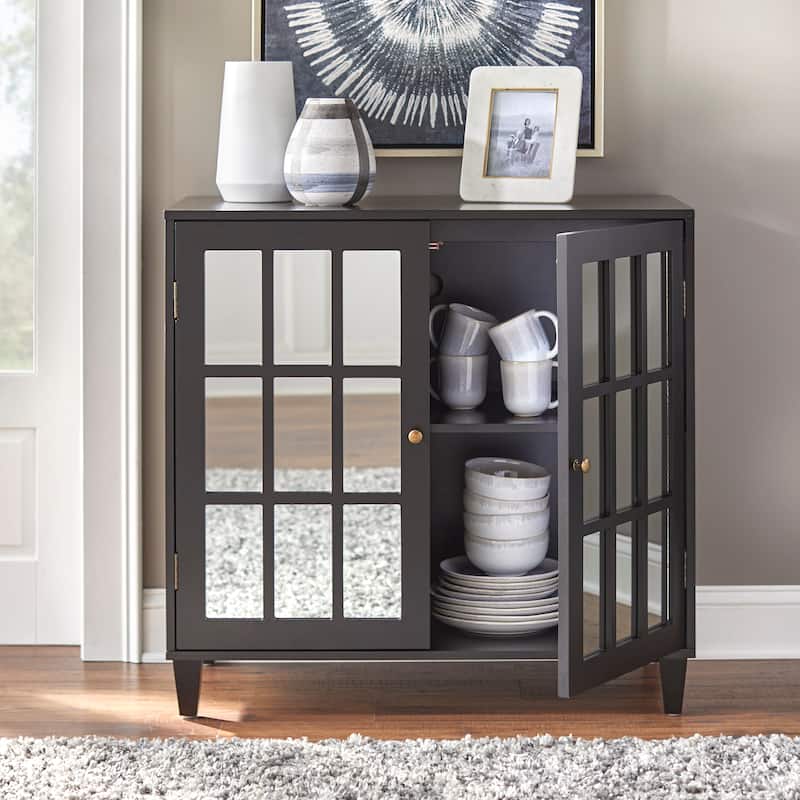 Lifestorey Matteo Double Door Mirrored Cabinet