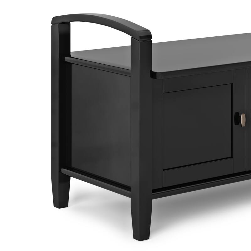 WYNDENHALL Norfolk Solid Wood 44-inch Wide Entryway Storage Bench - 44 Inches wide
