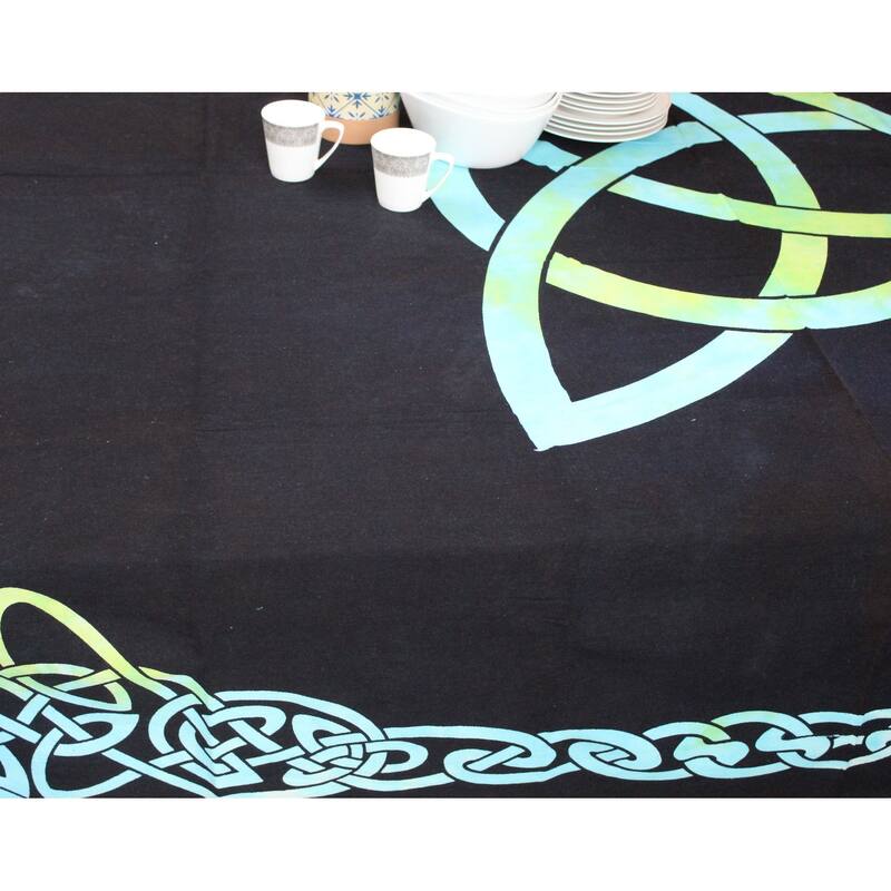 Celtic Tie Dye Trinity Knot Heavy Cotton Tablecloth