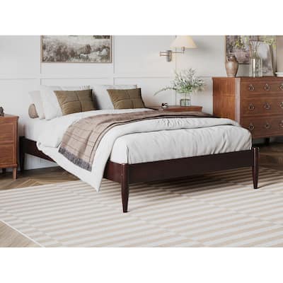 Full Platform Bed Frame - 14 Inch Espresso Bed - Modern Wood Slat Bed - Easy Assembly