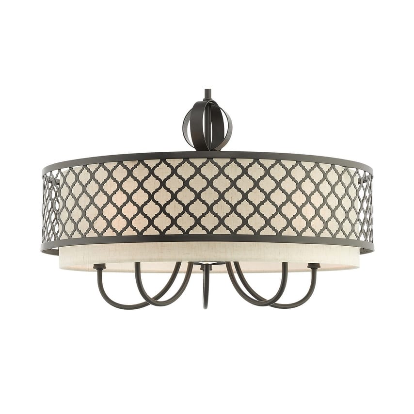 Livex Lighting Arabesque Single Light 24" Wide Drum Chandelier with