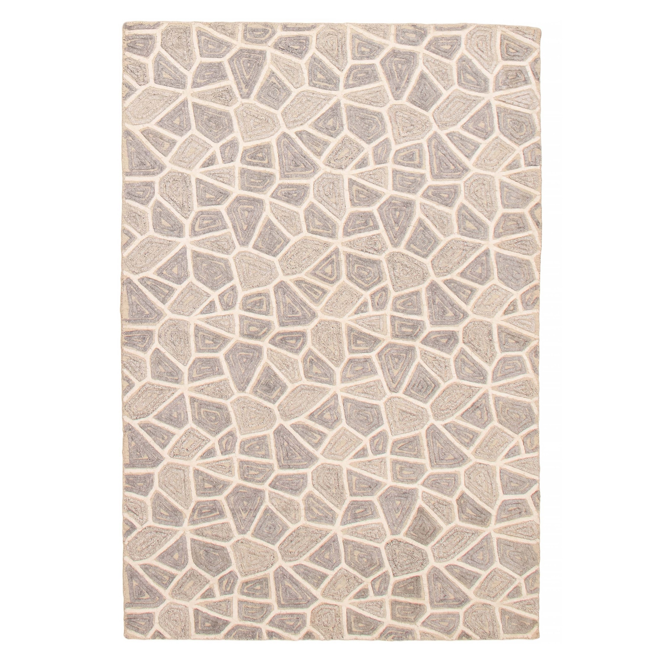ECARPETGALLERY Hand-knotted Tangier Grey Wool Rug - 5'2 x 8'0