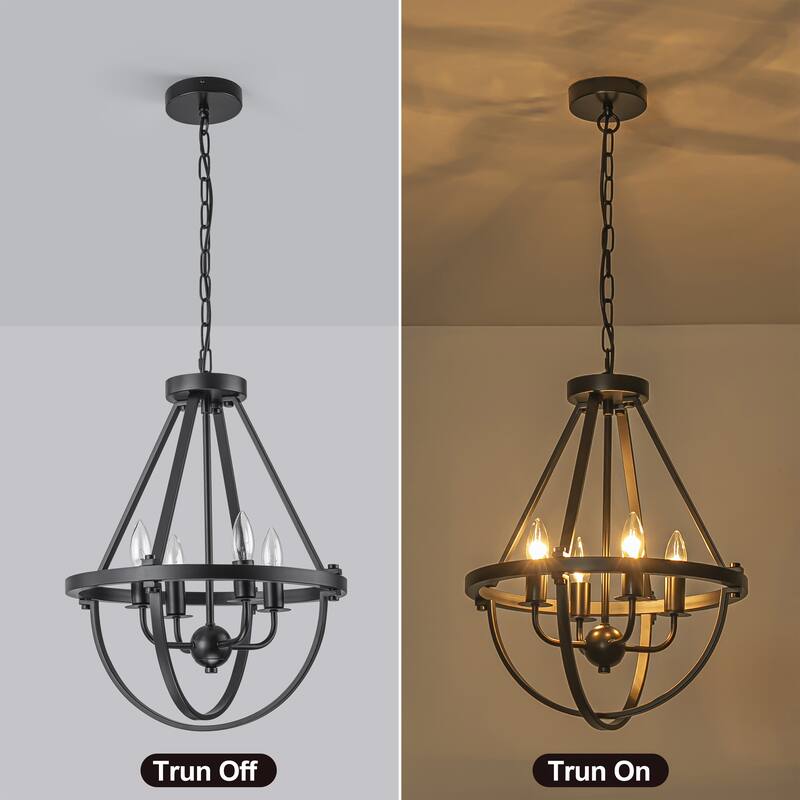 Starsky Farmhouse 4-LightOpen Caged Lantern Chandelier