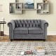 preview thumbnail 1 of 23, Morden Fort Tufted Upholstered Chesterfield Loveseat for Living Room, Loveseat, Fabric, Velvet LIGHT GREY
