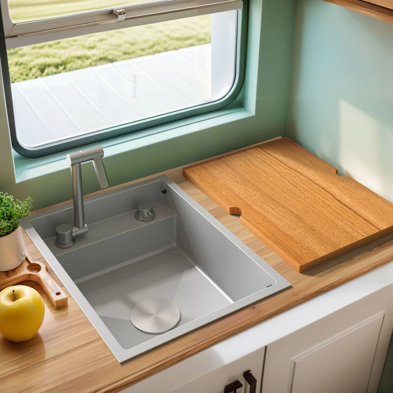 RV Sink with faucet and foldable tap