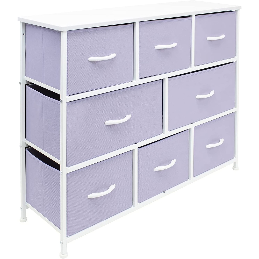 Sorbus White Frame Bold Color 8-drawer Dresser
