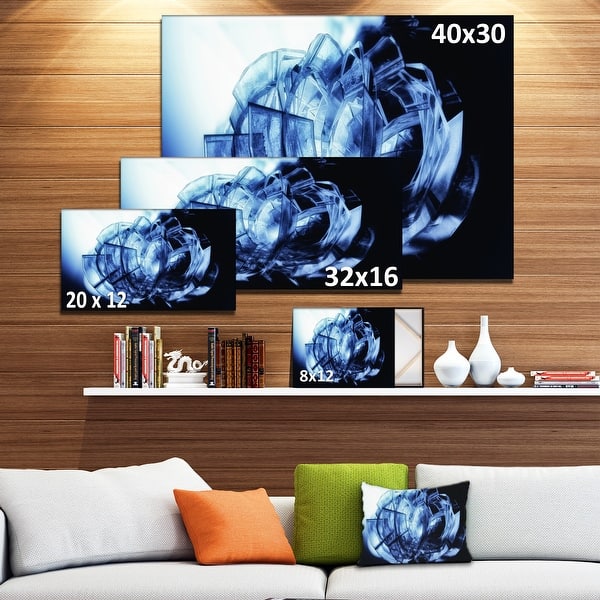 Fractal 3D Blue Glass Pattern - Abstract Art Canvas Print - - 12117187