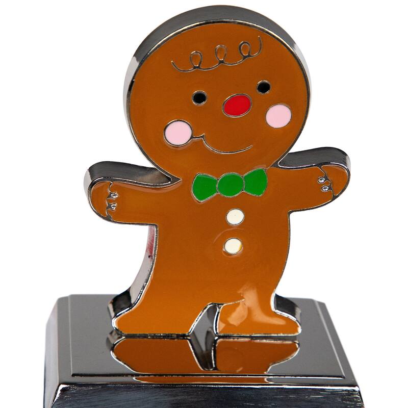 Set of 4 Christmas Figures Stocking Holders with Silver Base