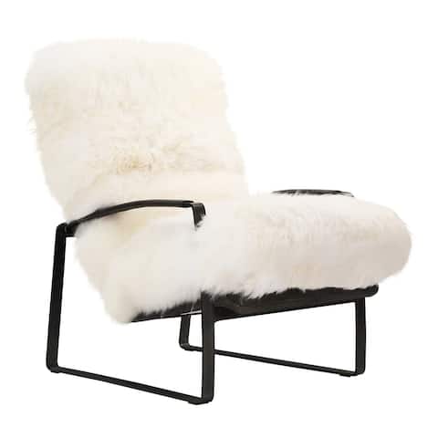 Aurelle Home Glam Sheepskin Accent Chair