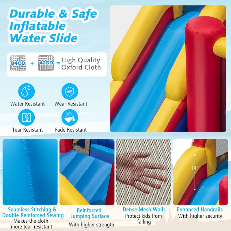 Gymax Inflatable Water Slide Giant Kids Water Park w/ Double Slides
