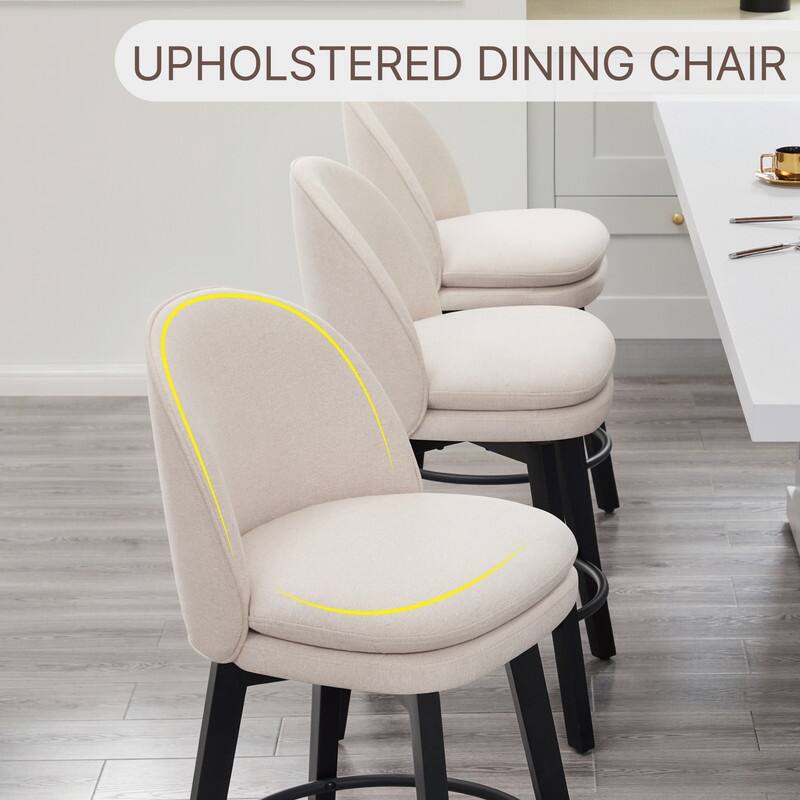 Spruce & Spring Madison Upholstered Swivel Counter Height Bar Stools