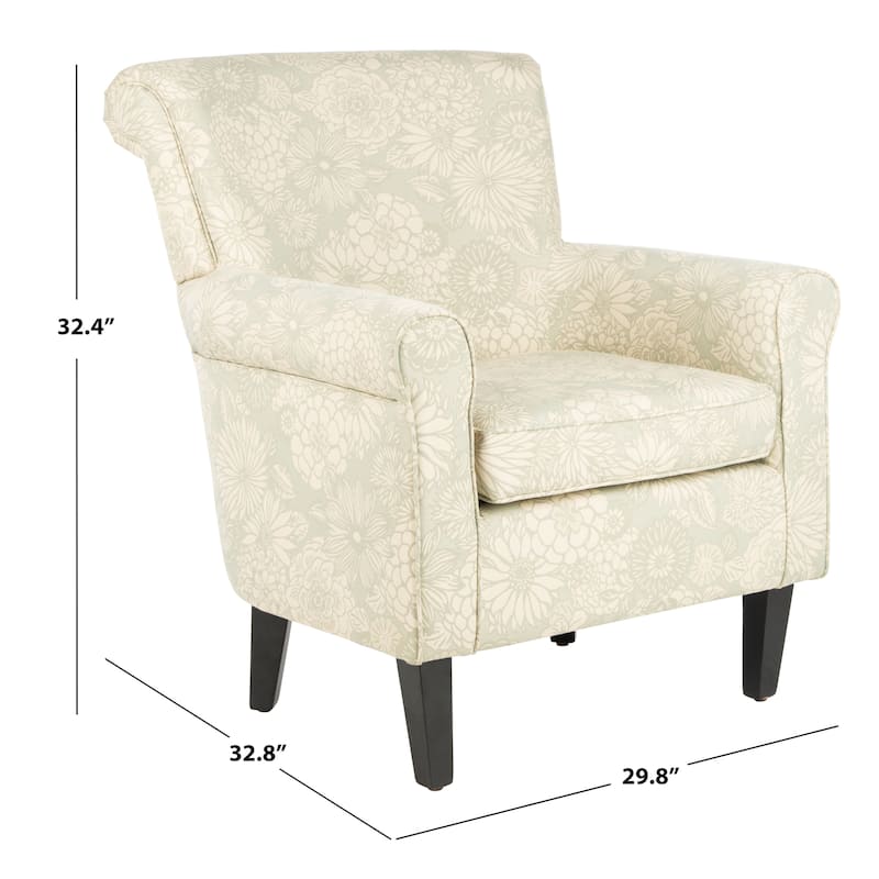 SAFAVIEH Gramercy Garden Motif Grey Club Chair - 29.8" x 32.8" x 32.4"