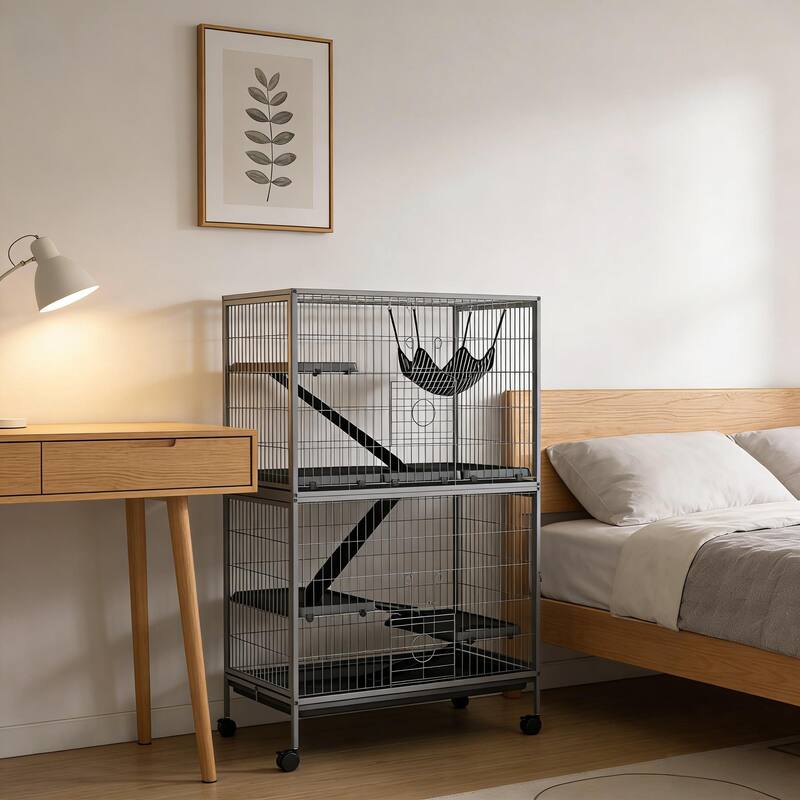 Pet Habitat,Pet House,Rolling Small Animal Cage