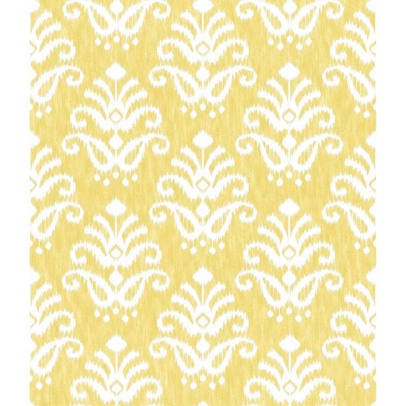 A-Street Prints Keaton Yellow Medallion Wallpaper