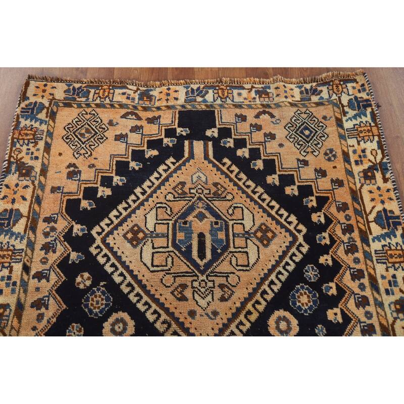 Tribal Qashqai Persian Antique Area Rug Handmade Wool Carpet - 3'6"x 7'9"