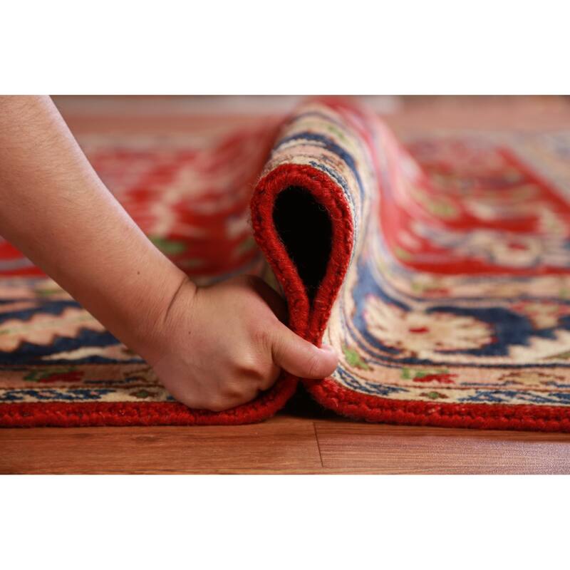 Hand Knotted Oriental 100% Wool Carpet Traditional Geometric Red Heriz (serapi) Area Rug - 11' 9'' X 8' 10''