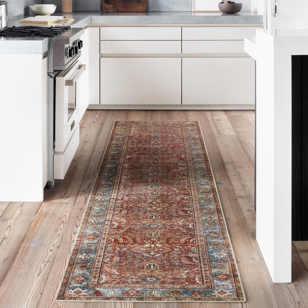 Alexander Home Isabelle Traditional Vintage Border Printed Area Rug