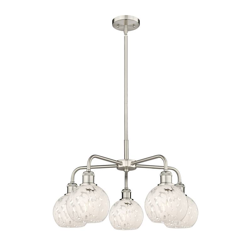 Innovations Lighting 516-5C-14-24-White Mouchette-Indoor Chandelier