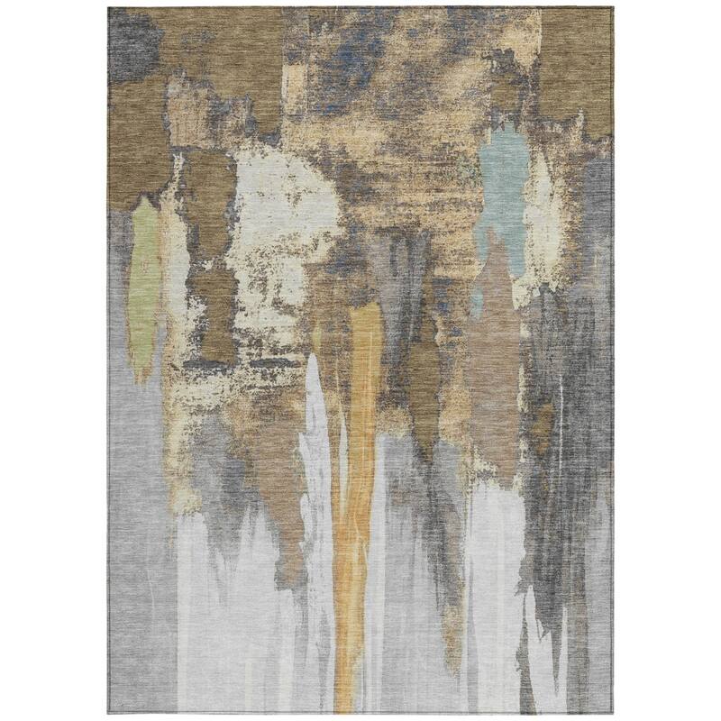 HomeRoots Abstract Transitional Rectangle Outdoor Rug