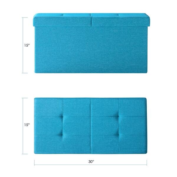 dimension image slide 8 of 9, 45 Inch Smart Lift Top Button Tufted Fabric Storage Ottoman By Crown Comfort