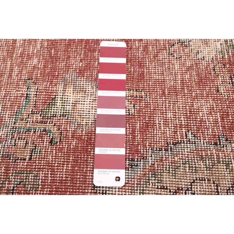 ECARPETGALLERY Hand-knotted Antalya Vintage Dark Red Wool Rug - 9'0 x 12'2