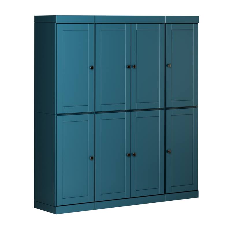 Palace Imports 100% Solid Wood 65" Pantry Cabinet with Shaker Doors, 2-Drawers and Adjustable Shelves