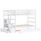 preview thumbnail 13 of 25, Costway Twin Over Twin Bunk Bed with Trundle Stairway and Storage - 39'' x 75''