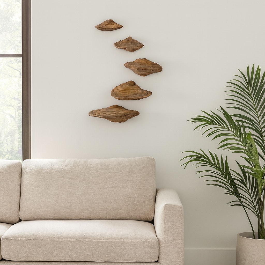 Resin Fungi Wall Decor Set of 5 - Natural, 5/6/7/8/9 in.