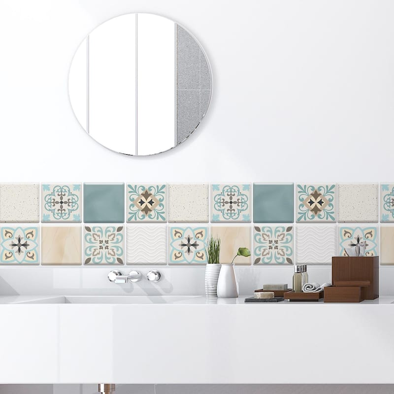 Walplus 3D Sticker Tile Splashbacks Mosaics Peel and Stick Kitchen Backsplash