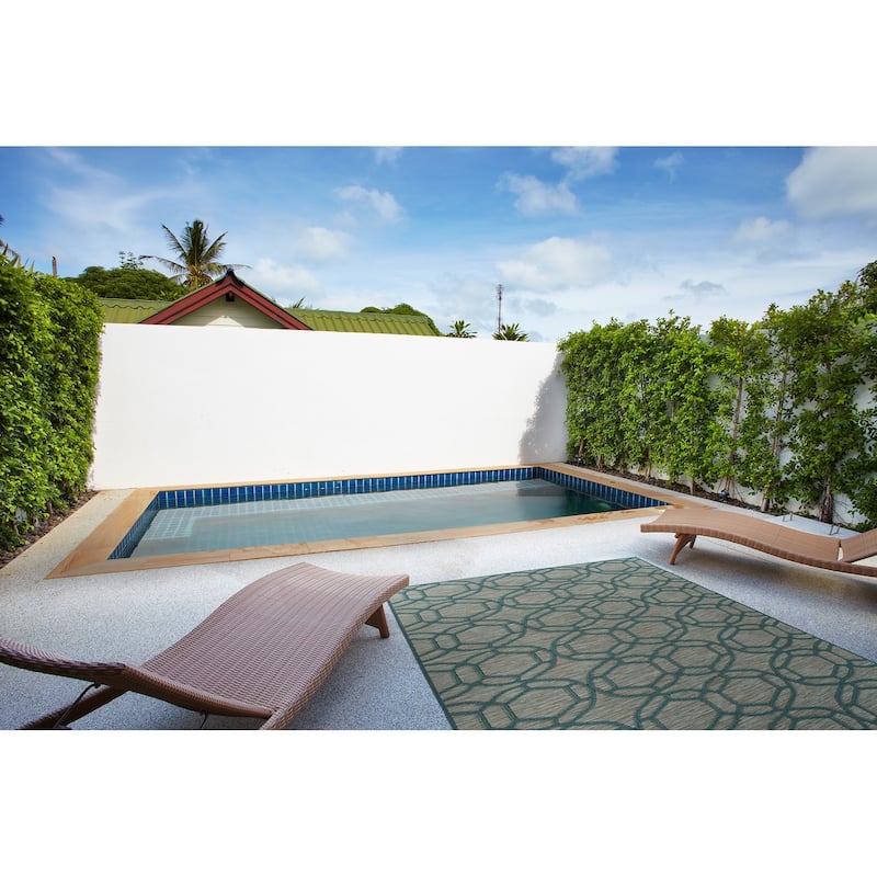 Contemporary Transitional Geometric Textured High-Low Cut & Loop Runner - 2x 6