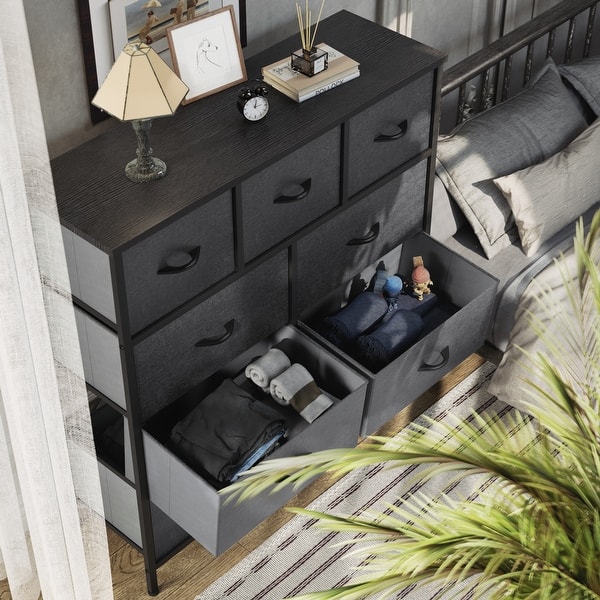 DWVO 5 Drawer Dresser, Bedroom Storage Tower, Fabric Organizer, Sturdy-139754