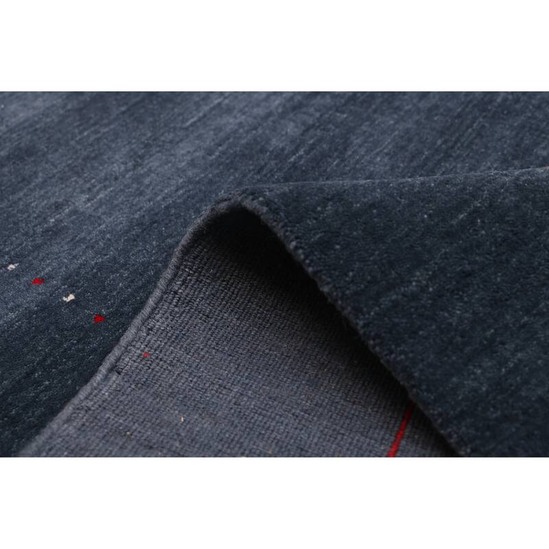 ECARPETGALLERY Hand Loomed Kashkuli Gabbeh Navy Wool Rug - 4'11 x 7'10