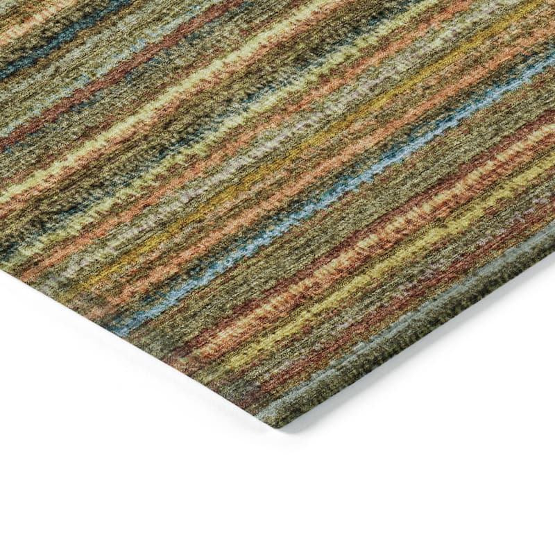HomeRoots Striped Transitional Rectangle Outdoor Rug