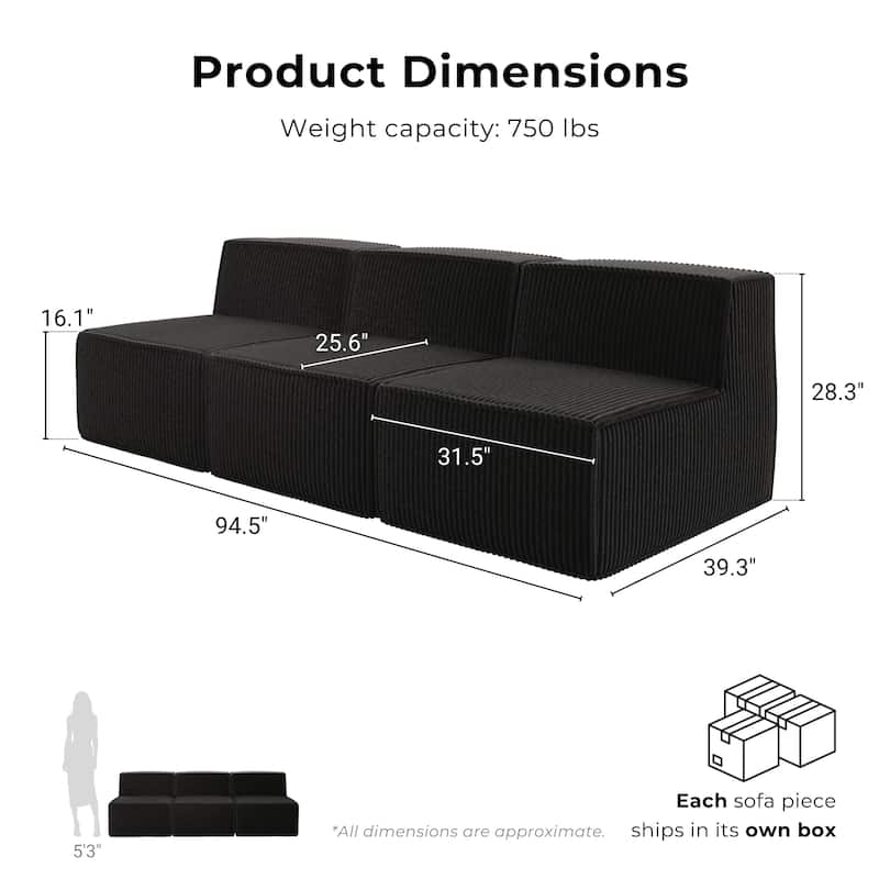 Furniture of America Navir Modern 5-Piece Chenille Foam Modular Sofa and Loveseat Set