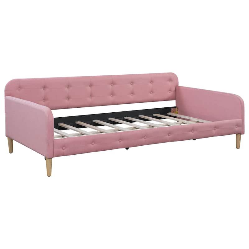 Modern Design Twin Size Upholstered Daybed with 4 Support Legs