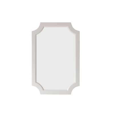 Grossetto 24" Irregular Farmhouse Bathroom/Vanity framed Wall Mounted Mirror in White - 24 inches